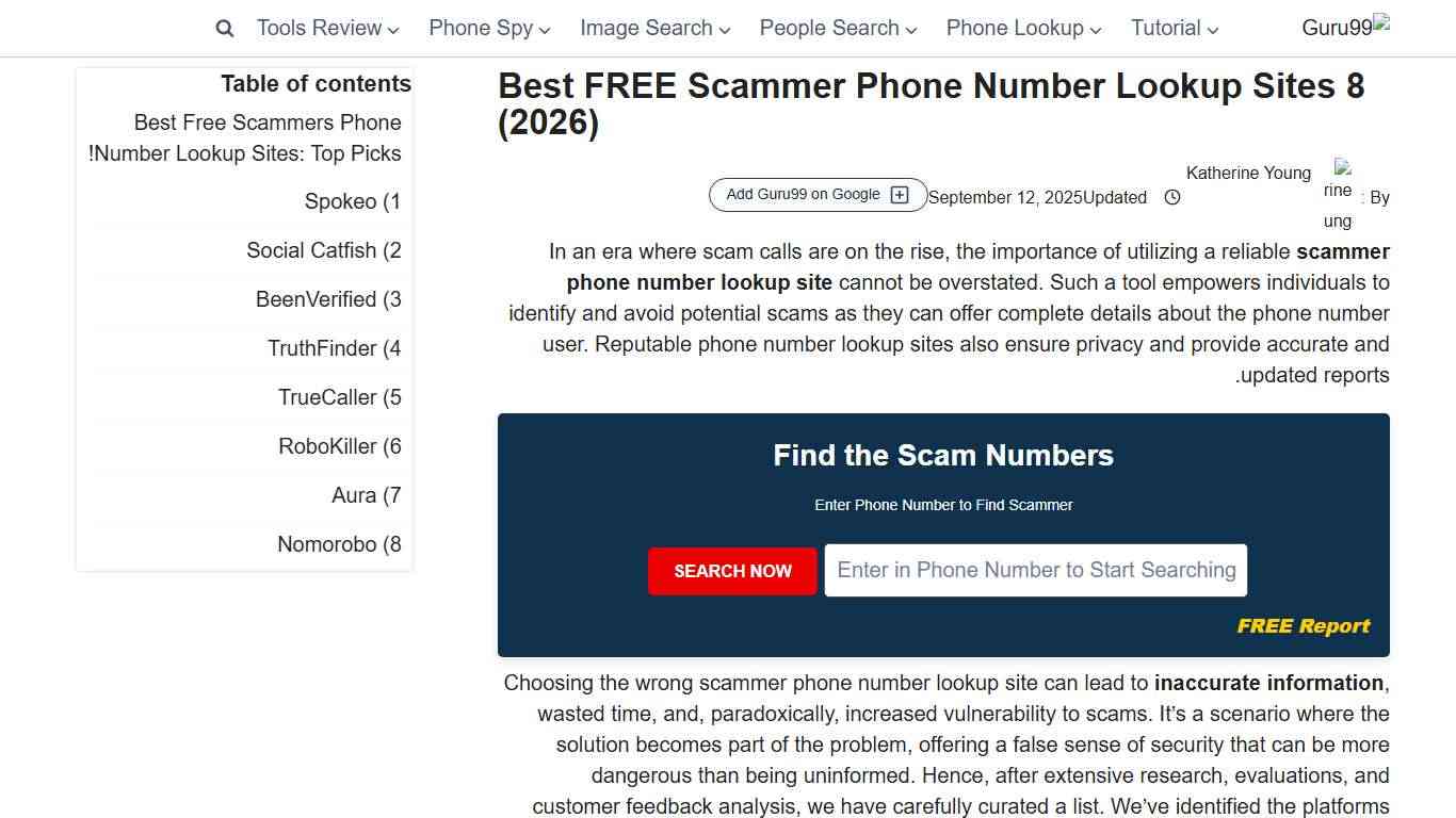8 Best FREE Scammer Phone Number Lookup Sites (2026)